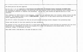 恭喜我司美国EB-5客户章先生收到移民批准函