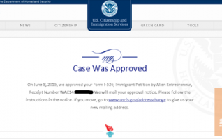 祝贺我司客户S先生全家获美国移民批准函