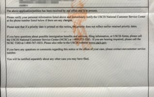 祝贺李先生收到美国投资移民I-526档案号