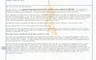 祝贺我司客户W女士收到美国投资移民I-526批准函