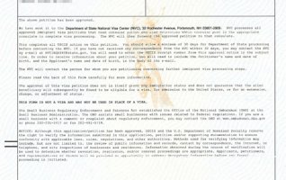 祝贺我司客户N先生收到美国I-526批准函